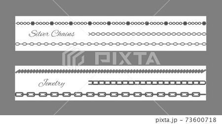 Silver Chains and Jewelry Set Vector Illustration Silver Chains and Jewelry Set Vector Illustration 73600718