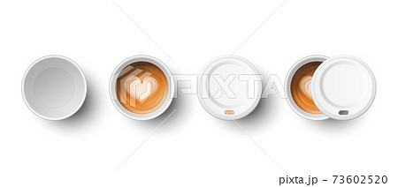 Set realistic paper white disposable cups Vector Image