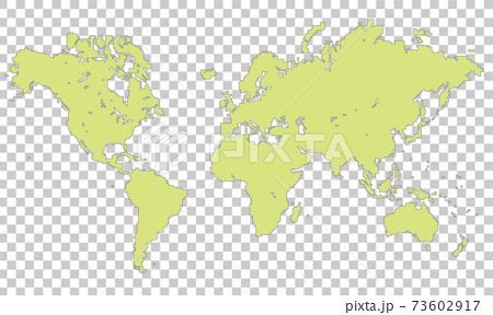 四角キューブドットで構成された世界地図のイラスト欧州イギリス中心スタンダード世界地図白バックのイラスト素材