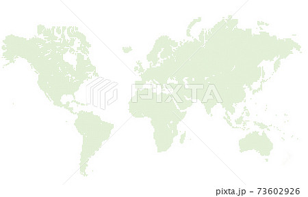 点描ピクセル円サークルドットで構成されたスタンダード世界地図のイラスト欧州イギリス中心白バックのイラスト素材