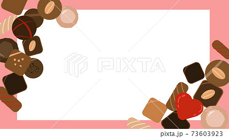 チョコレート　アソート　フレーム　ピンク 73603923