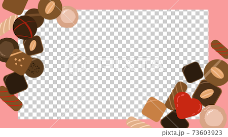 チョコレート　アソート　フレーム　ピンク 73603923