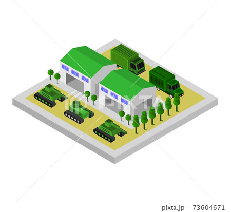 Isometric military barracks Isometric military barracks 73604671