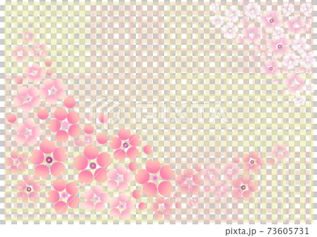 桜と格子の背景フレームのカラーイラスト 73605731