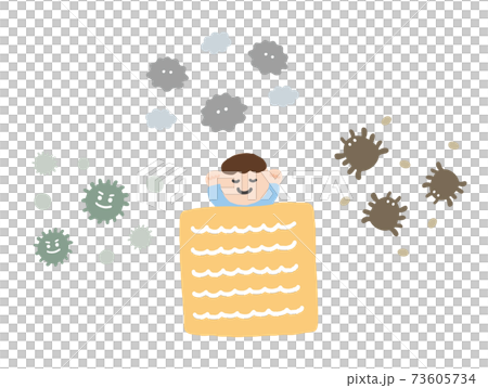 赤ちゃんとハウスダストのイラスト 73605734