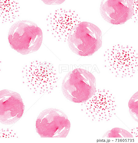 Lovely watercolor pattern with pink circles 73605735