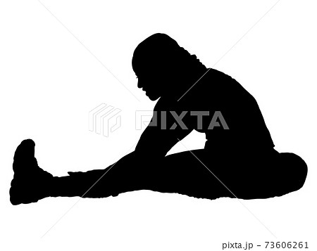 ストレッチをする女性シルエット ストレッチをする女性シルエット 73606261