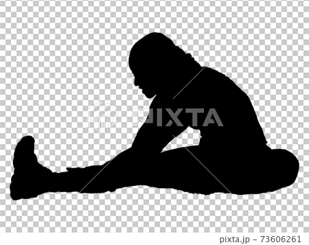 ストレッチをする女性シルエット ストレッチをする女性シルエット 73606261