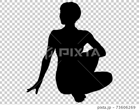 Female silhouette posing half fish king - Stock Illustration