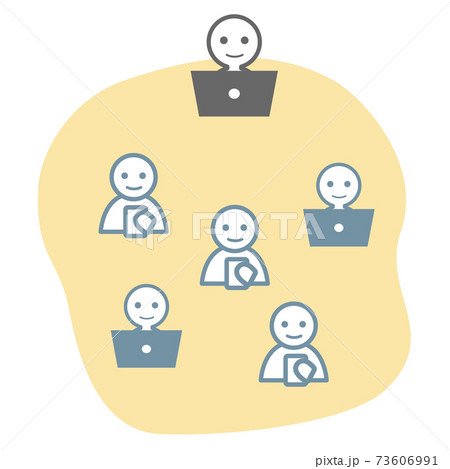 オンラインサロン グループ メンバー チームのイラスト素材