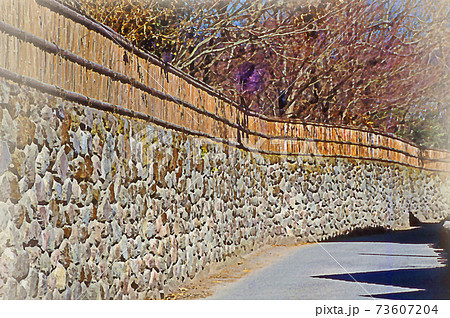 石垣の道　湯布院 73607204