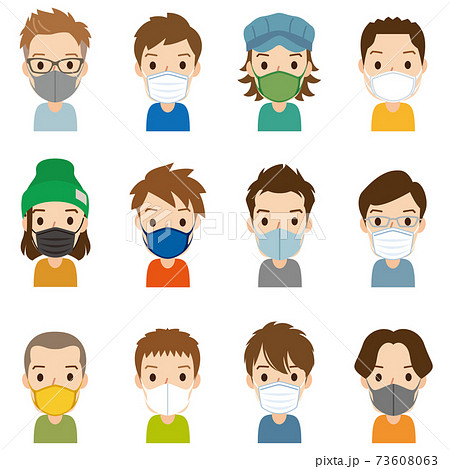 マスクをつけた男性 アイコン マスクをつけた男性 アイコン 73608063