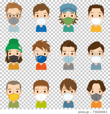 マスクをつけた男性 アイコン マスクをつけた男性 アイコン 73608063