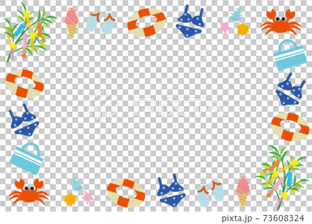 7月の素材フレームカード 73608324