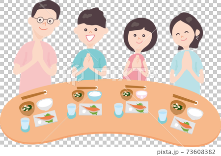 Enjoy A Meal With Four Family Members Stock Illustration 7360 Enjoy A Meal With Four Family Members Stock Illustration 7360