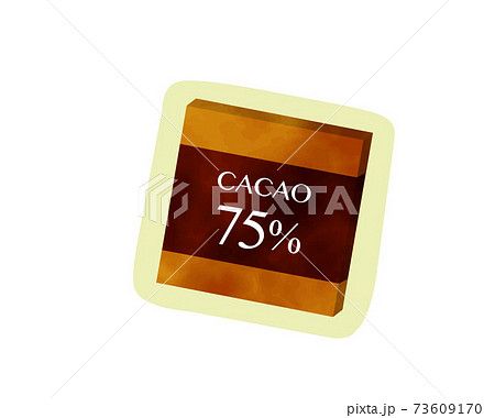 免疫力を高める食材／糖質制限／水彩／フチあり／カカオ／チョコレート 73609170