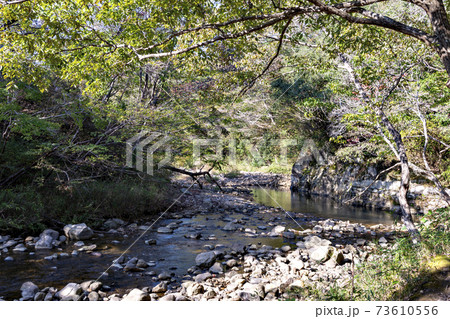 神戸市道場にある鎌倉峡の初秋風景 73610556