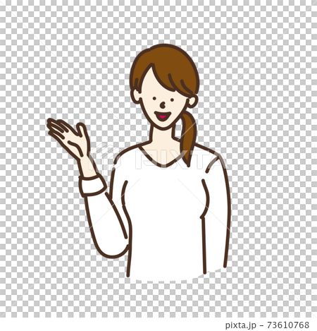 シンプルな女性のイラスト　単純　ポーズ　バリエーション 73610768