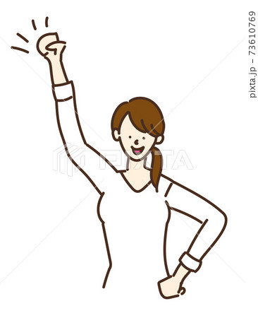 シンプルな女性のイラスト 単純 ポーズ バリエーションのイラスト素材