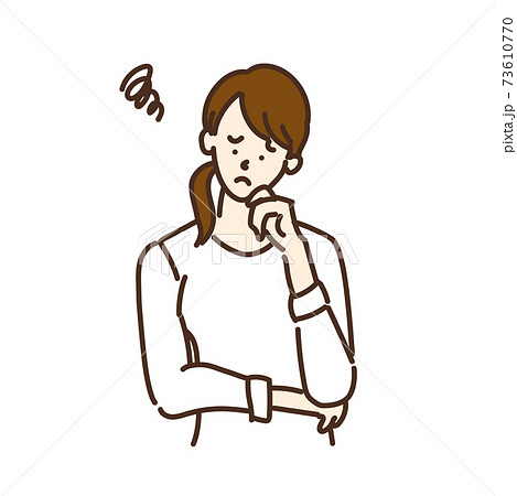 シンプルな女性のイラスト　単純　ポーズ　バリエーション 73610770