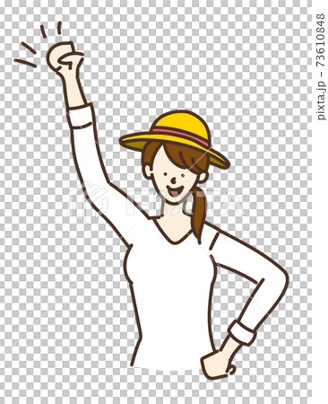 シンプルな女性のイラスト　ポーズ　バリエーション 73610848