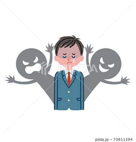 人間関係に悩む学生のイラスト素材 人間関係に悩む学生のイラスト素材 73611394