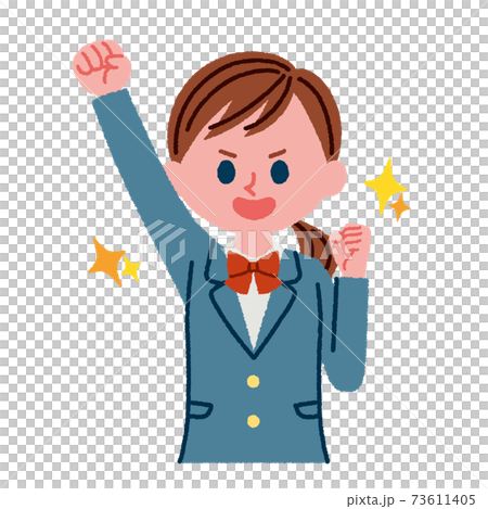 やる気がある女子高校生のイラスト素材のイラスト素材