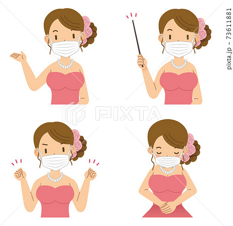マスクを付けた新婦 マスクを付けた新婦 73611881