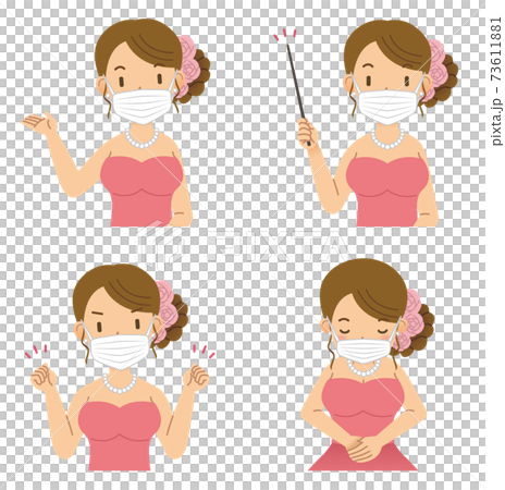 マスクを付けた新婦 マスクを付けた新婦 73611881
