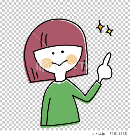 Forefinger woman explaining Forefinger woman explaining 73611888