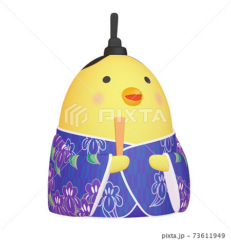 ひな祭りのイラスト 玉子の雛人形 ひよこ 男雛 （1_3）のイラスト素材