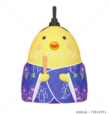 ひな祭りのイラスト 玉子の雛人形 ひよこ 男雛 1 1 のイラスト素材