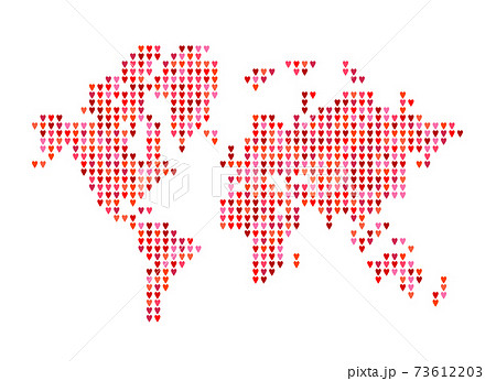World of love, map shape, made from hearts 73612203