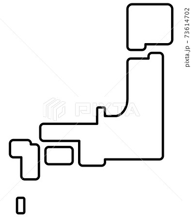 Simple Map Of Japan With Deformed Line Art Stock Illustration