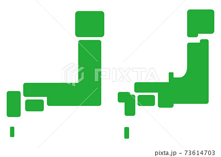 デフォルメのシンプルな日本地図 アイコン ピクトグラムのイラスト素材