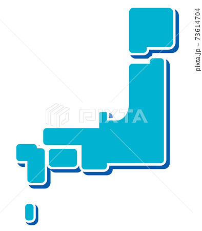 デフォルメの立体的日本地図のイラスト素材