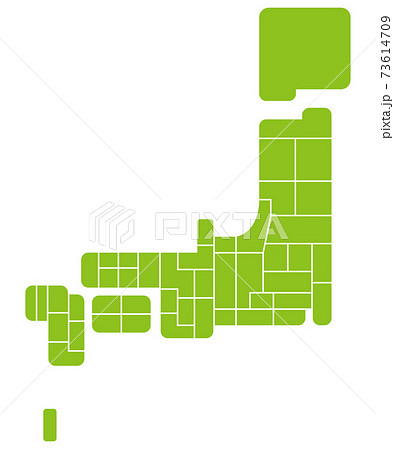 デフォルメの日本地図　県名なし 73614709