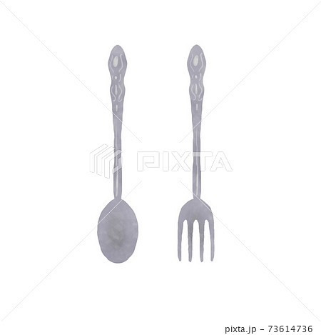 スプーンとフォークのイラスト素材