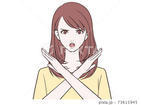 NGサインを出す女性 73615945