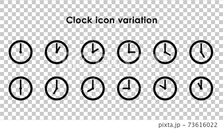 24-hour set of clock icons 73616022