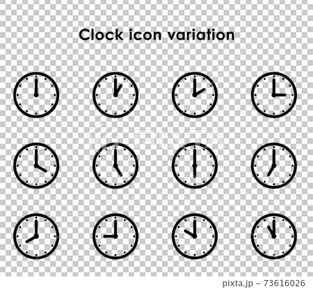 時計アイコンの24時間セット 73616026
