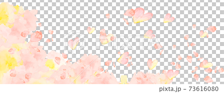 Watercolor heart, petals, cherry blossoms, flying love, valentine's day, mother's day, happiness anniversary Watercolor heart, petals, cherry blossoms, flying love, valentine's day, mother's day, happiness anniversary 73616080
