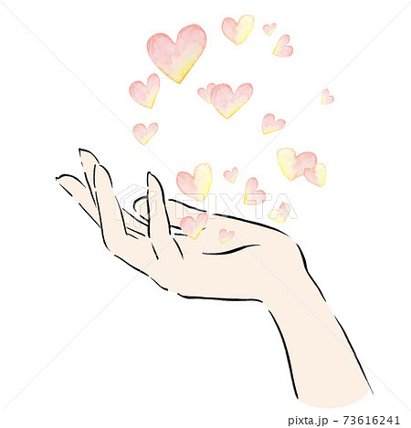 Watercolor Heart Hand Hand Model Love Stock Illustration