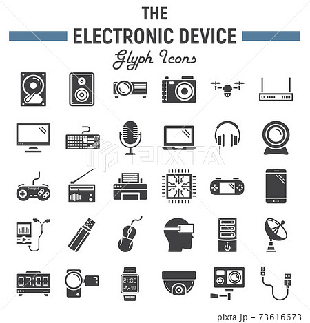 Electronic device solid icon set, technology Electronic device solid icon set, technology 73616673