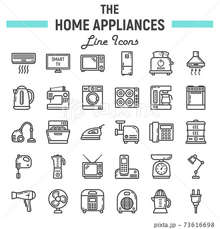 Home appliances line icon set, technology symbols 73616698