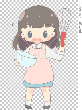 料理する女性　アクシデント 73616868