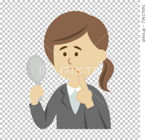 ニキビが出来て困る女性会社員のイラストイメージ ニキビが出来て困る女性会社員のイラストイメージ 73617091