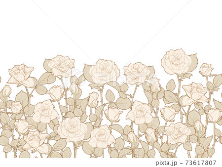 Seamless pattern with roses flowers. 73617807