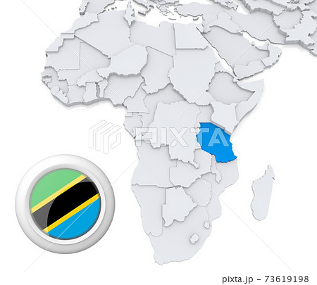 Tanzania On A Map Of Africa Tanzania On Africa Map - Stock Illustration [73619198] - Pixta