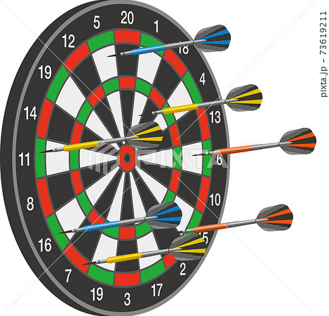 Image illustration of a darts board with arrows... - Stock Illustration  [73619211] - PIXTA